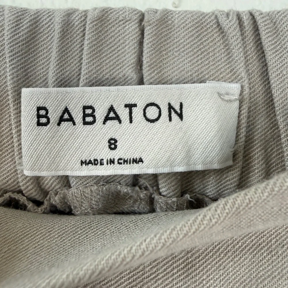 Babaton Aritzia Tan Conan Linen Trouser Pants Cropped Tapered Size 8